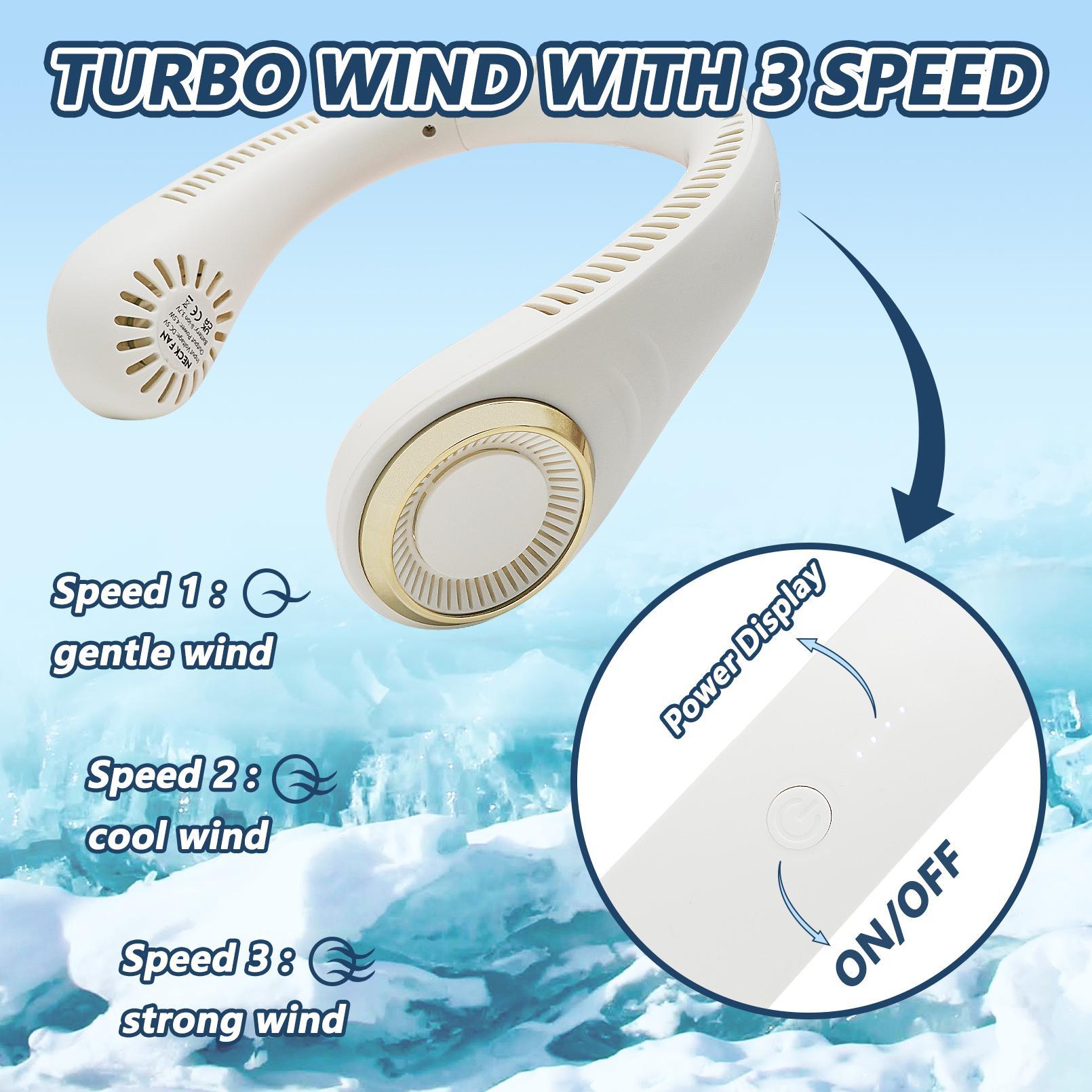 Turbine Neck Fan - Ideal For The Outdoors In Summer