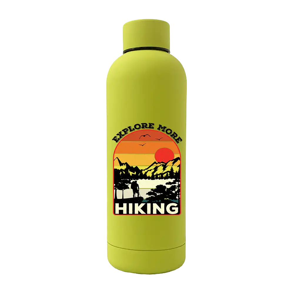 Explore More Hiking 17oz Stainless Rubberized Water Bottle