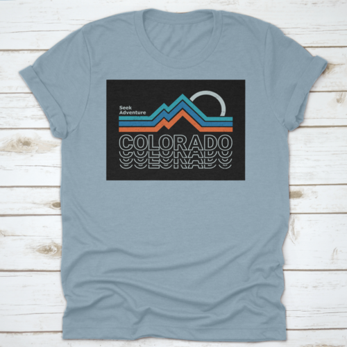 Retro Colors, Line Style Mountain Illustration, Vector Graphic For T