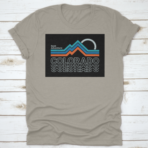 Retro Colors, Line Style Mountain Illustration, Vector Graphic For T