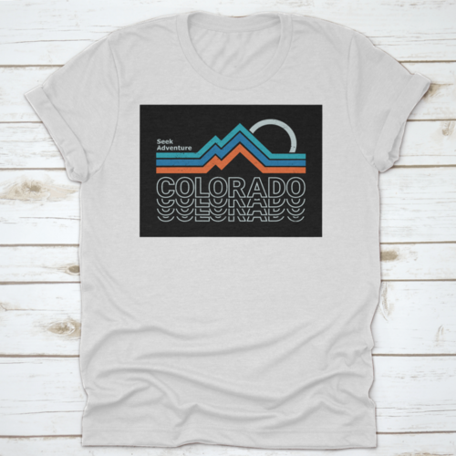 Retro Colors, Line Style Mountain Illustration, Vector Graphic For T