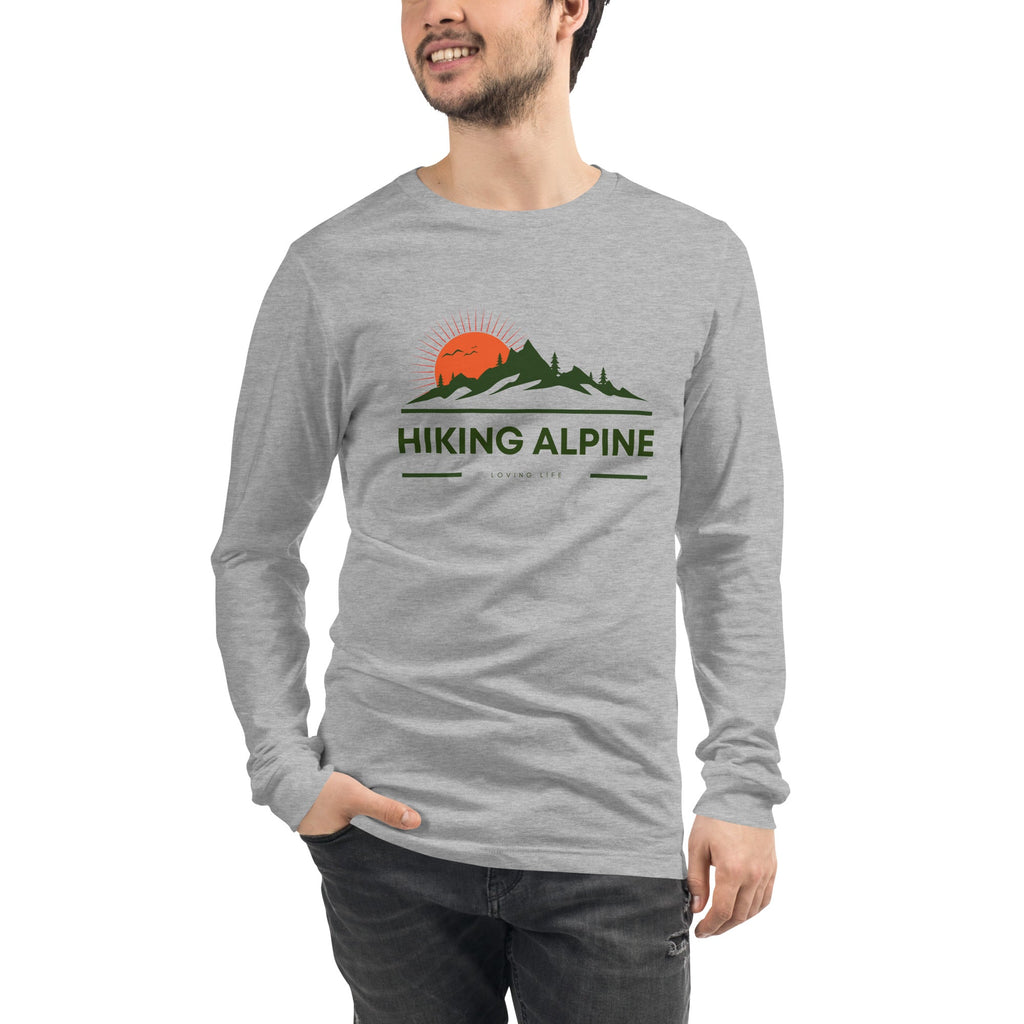 Hiking Alpine Peak Unisex Long Sleeve Tee