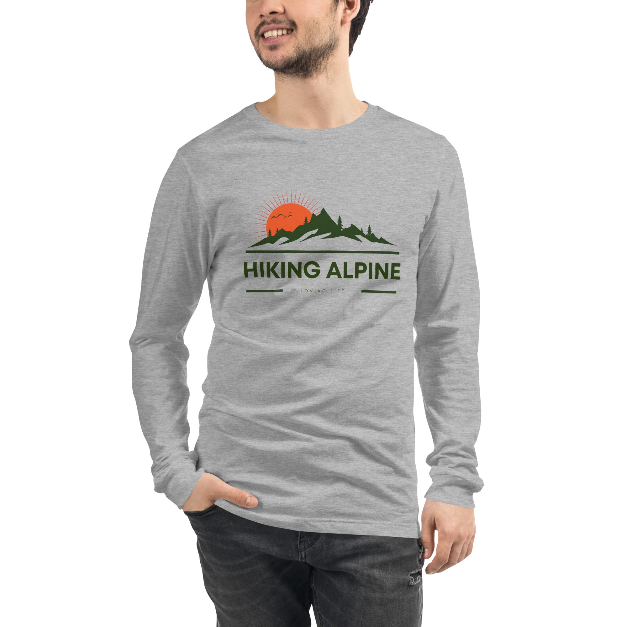 Hiking Alpine Peak Unisex Long Sleeve Tee