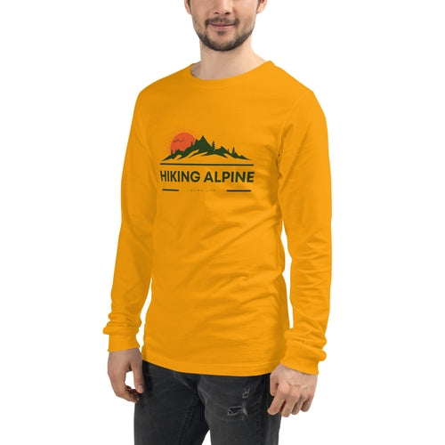 Hiking Alpine Peak Unisex Long Sleeve Tee