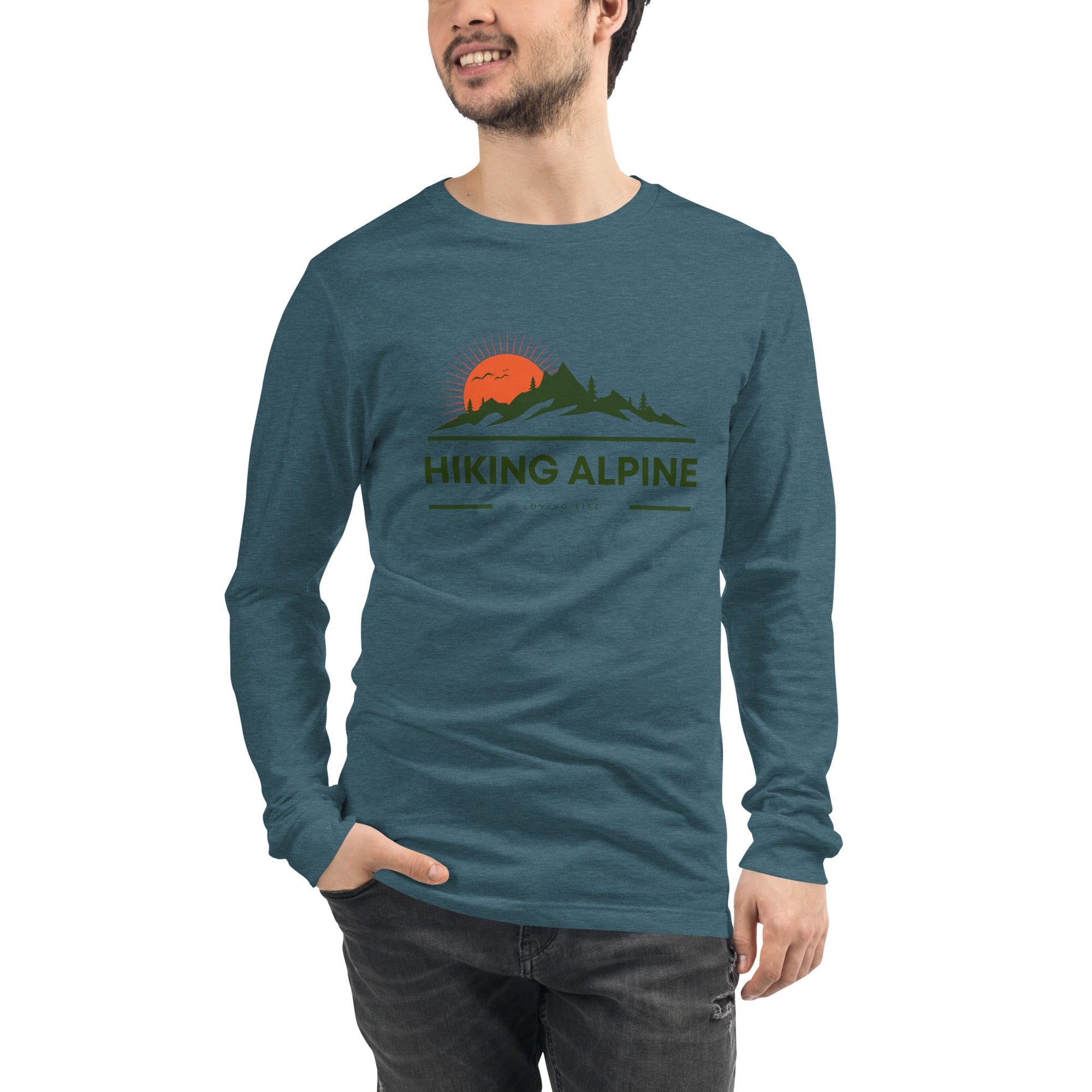 Hiking Alpine Peak Unisex Long Sleeve Tee