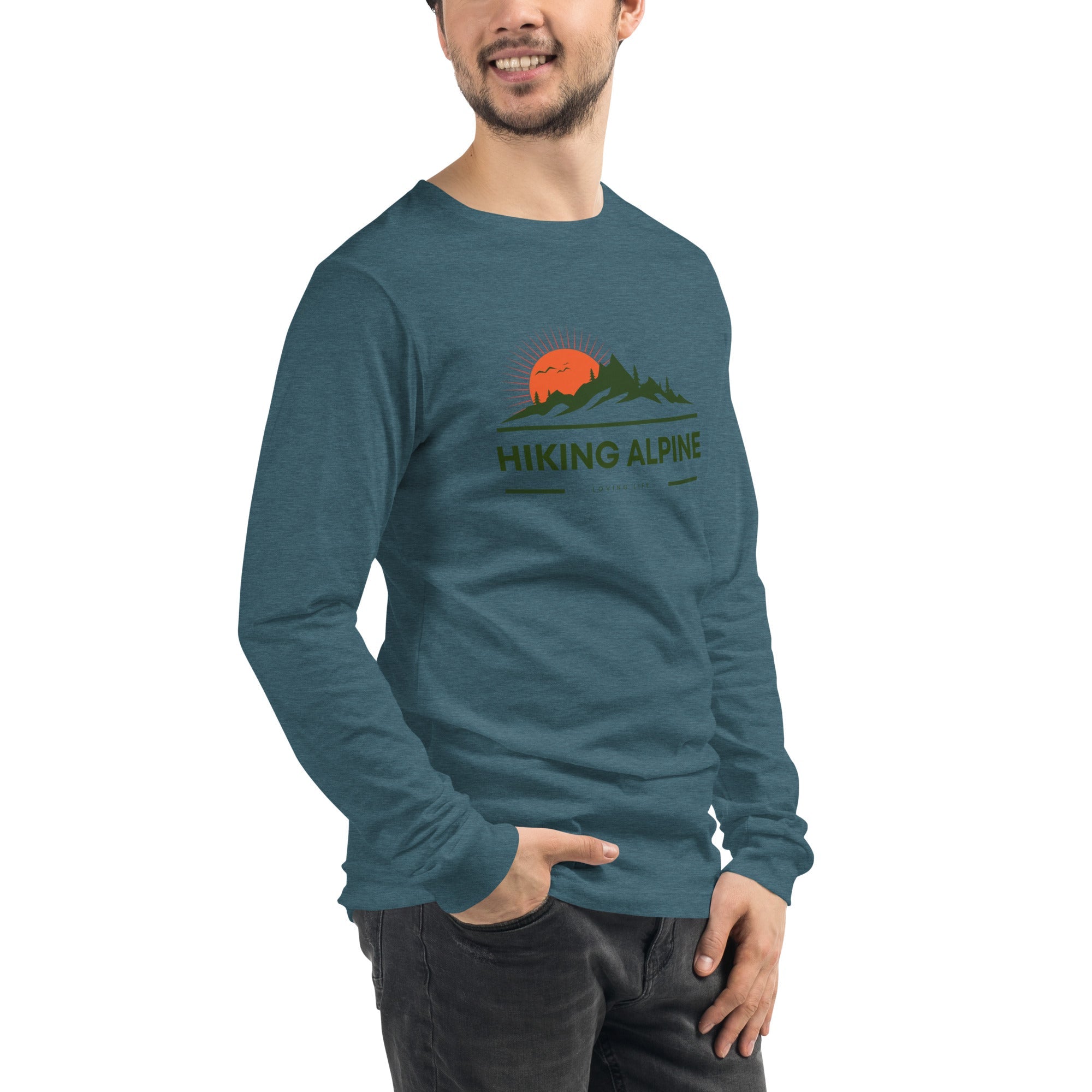 Hiking Alpine Peak Unisex Long Sleeve Tee