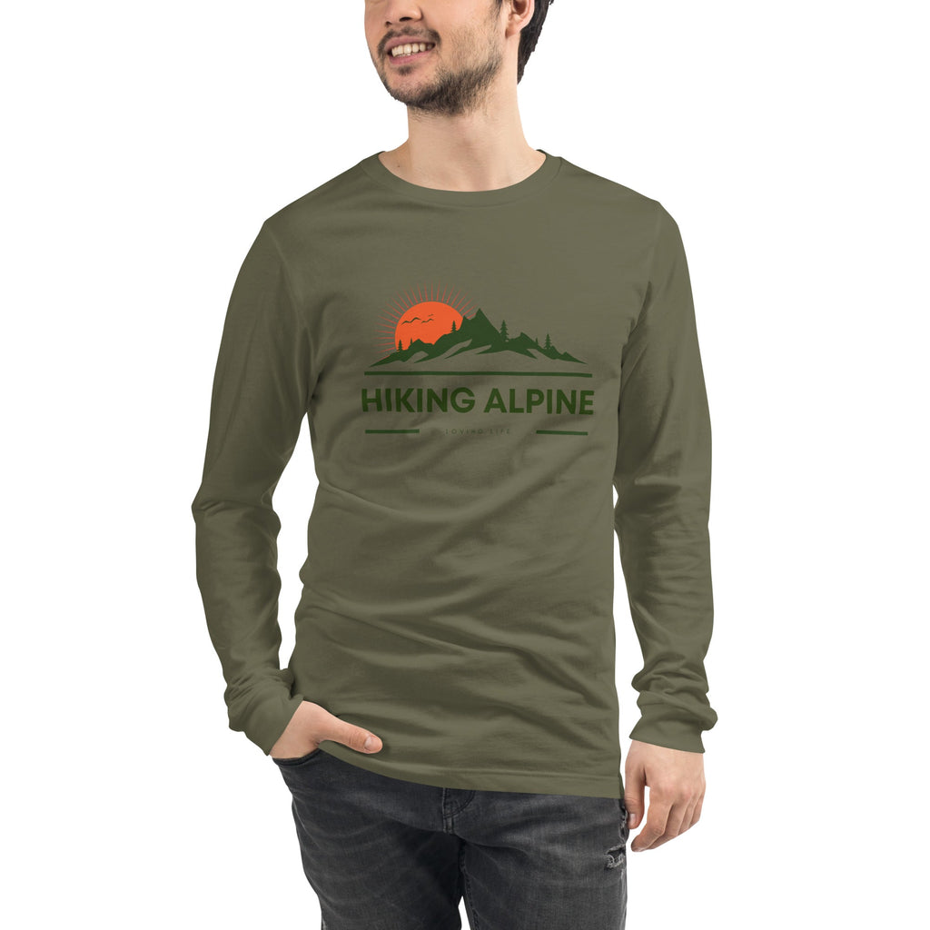 Hiking Alpine Peak Unisex Long Sleeve Tee