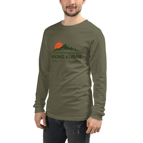 Hiking Alpine Peak Unisex Long Sleeve Tee