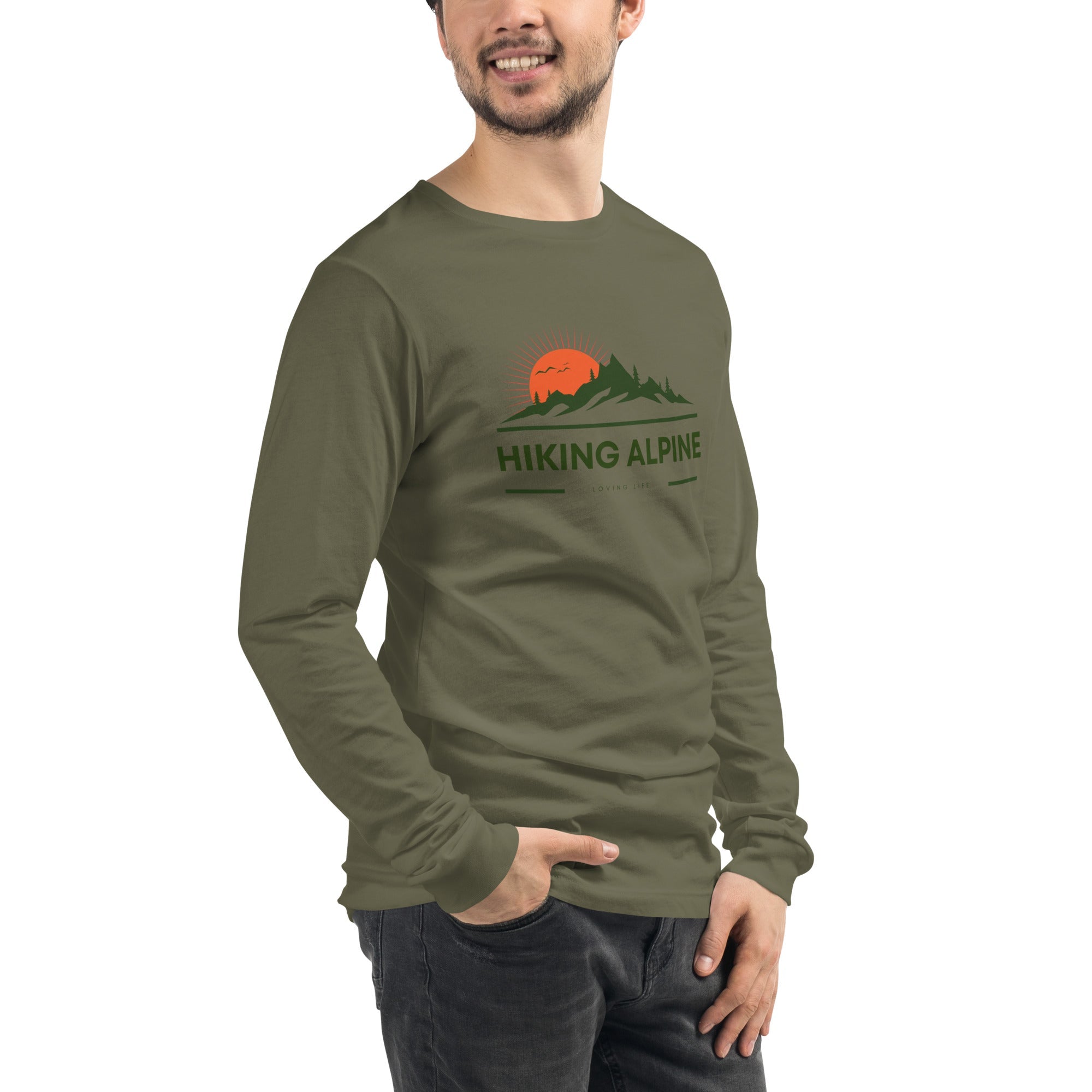 Hiking Alpine Peak Unisex Long Sleeve Tee