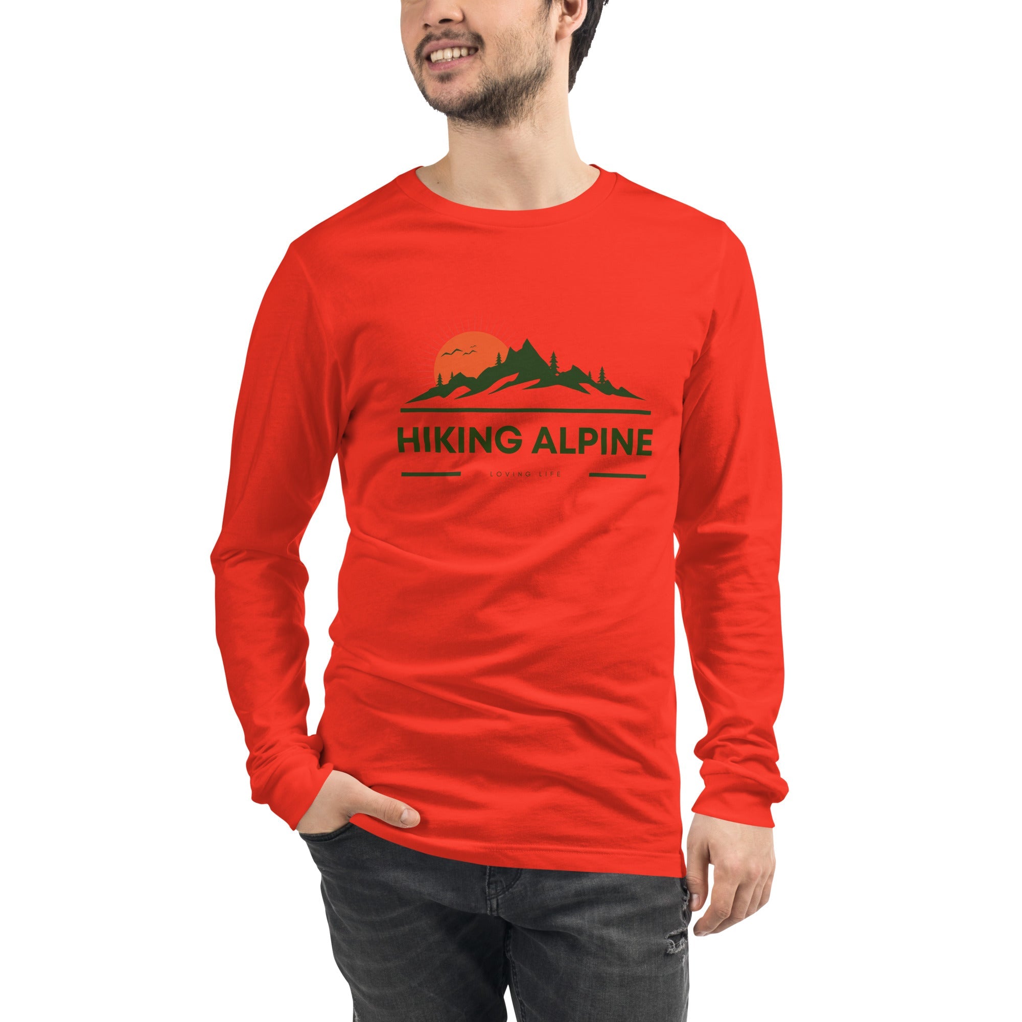 Hiking Alpine Peak Unisex Long Sleeve Tee