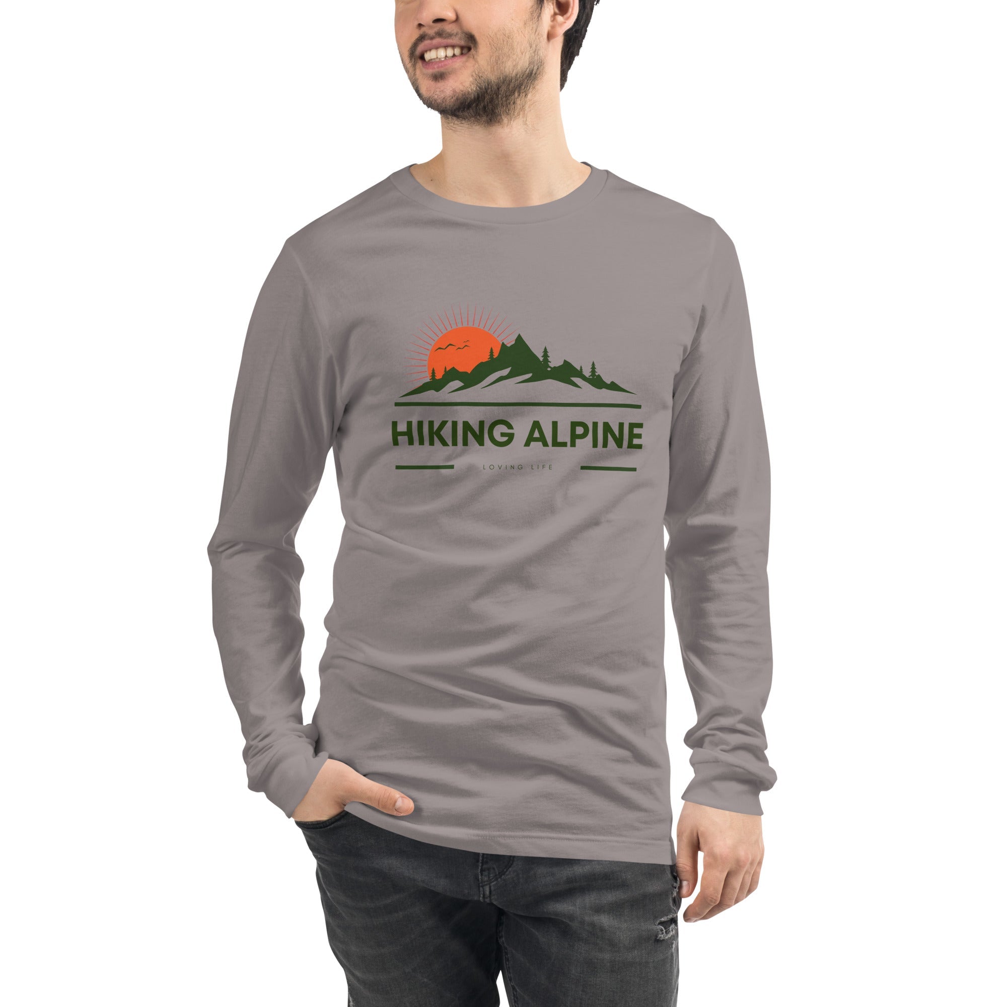 Hiking Alpine Peak Unisex Long Sleeve Tee
