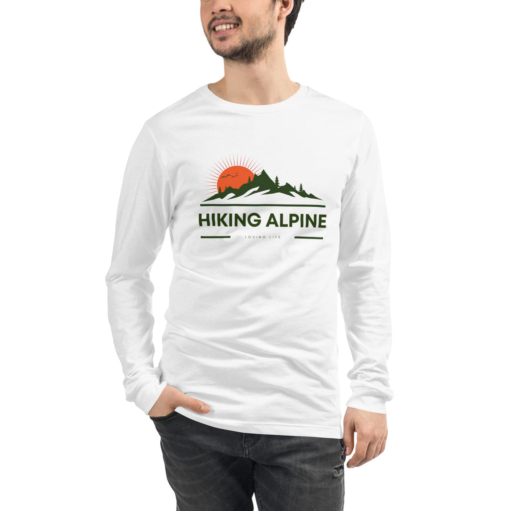 Hiking Alpine Peak Unisex Long Sleeve Tee