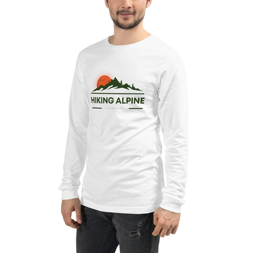 Hiking Alpine Peak Unisex Long Sleeve Tee